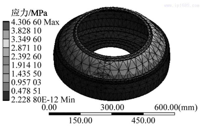 圖 3 初始模型應(yīng)力結(jié)果