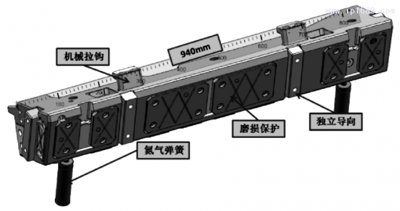 圖 2 滑塊導(dǎo)向和動力設(shè)計(jì)